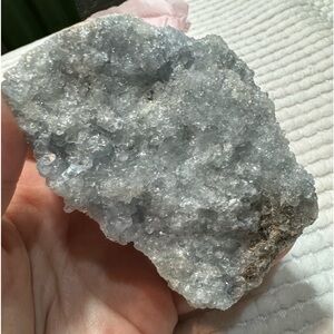 Raw Celestite geode chunk with druzy
